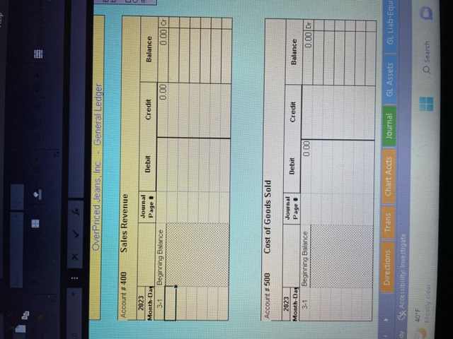 tab and then click the Printer Icon) 5 Record the March transactions