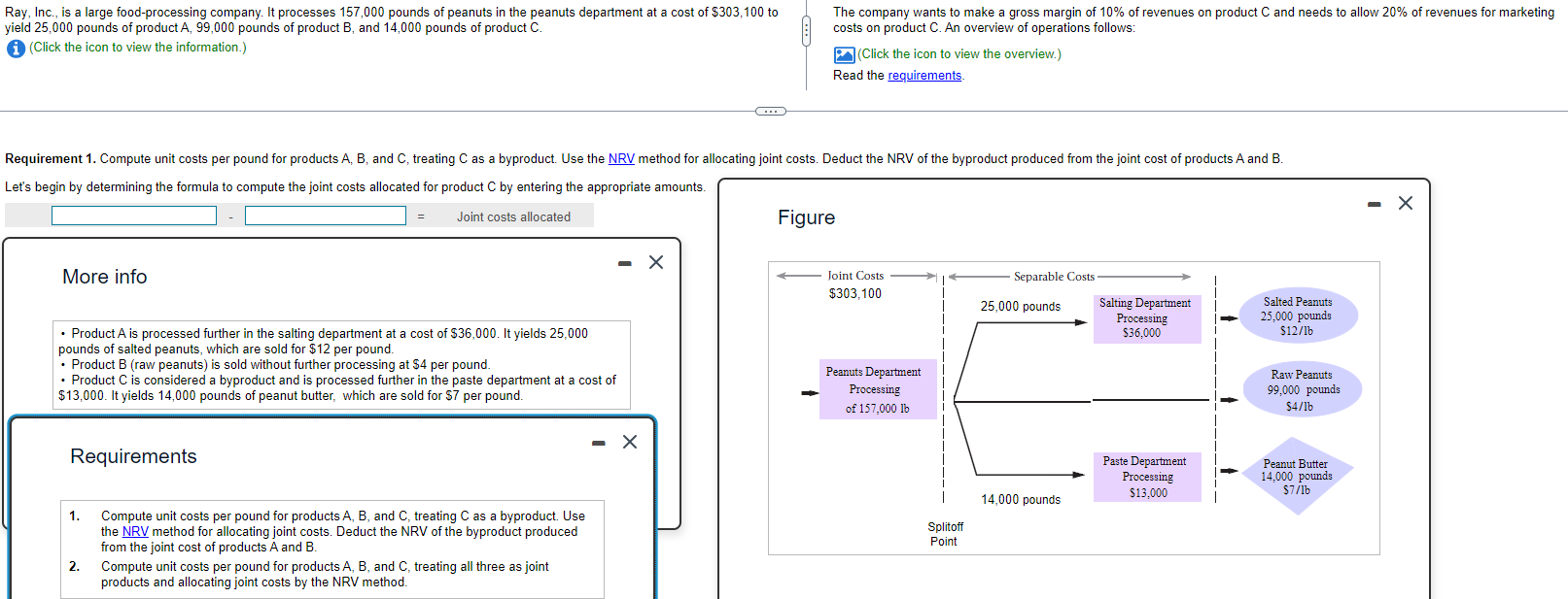  Ray, Inc., is a large food-processing company. It processes 157,000 pounds