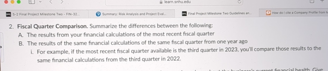  5-2 Final Project Milestone Two - FIN-32... Summary: Risk Analysis and