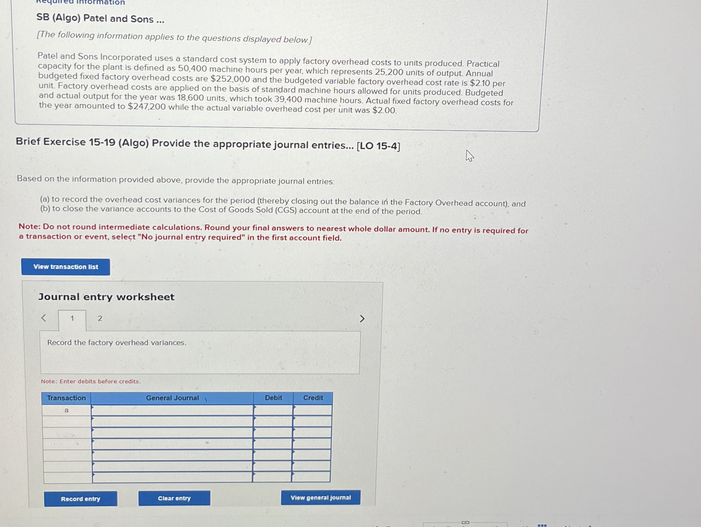  SB (Algo) Patel and Sons ... [The following information applies to