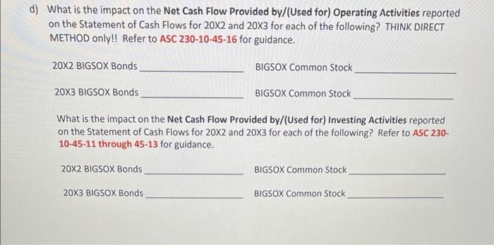 and 20x3 are as follows: BIGSOX Bonds Year # Bonds Purchased Cost
