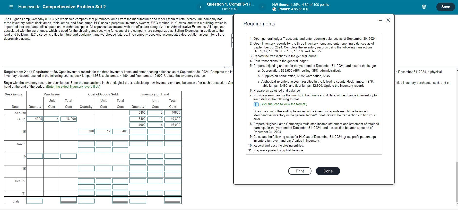  = Homework: Comprehensive Problem Set 2 Question 1, CompF6-1 (... Part