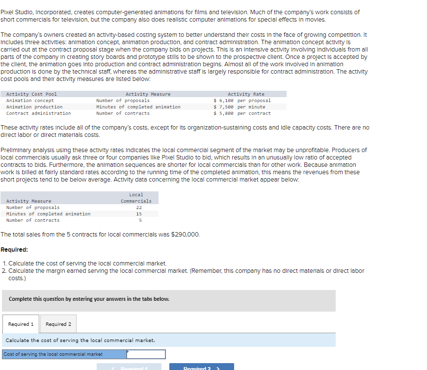  Pixel Studio, Incorporated, creates computer-generated animations for films and television. Much