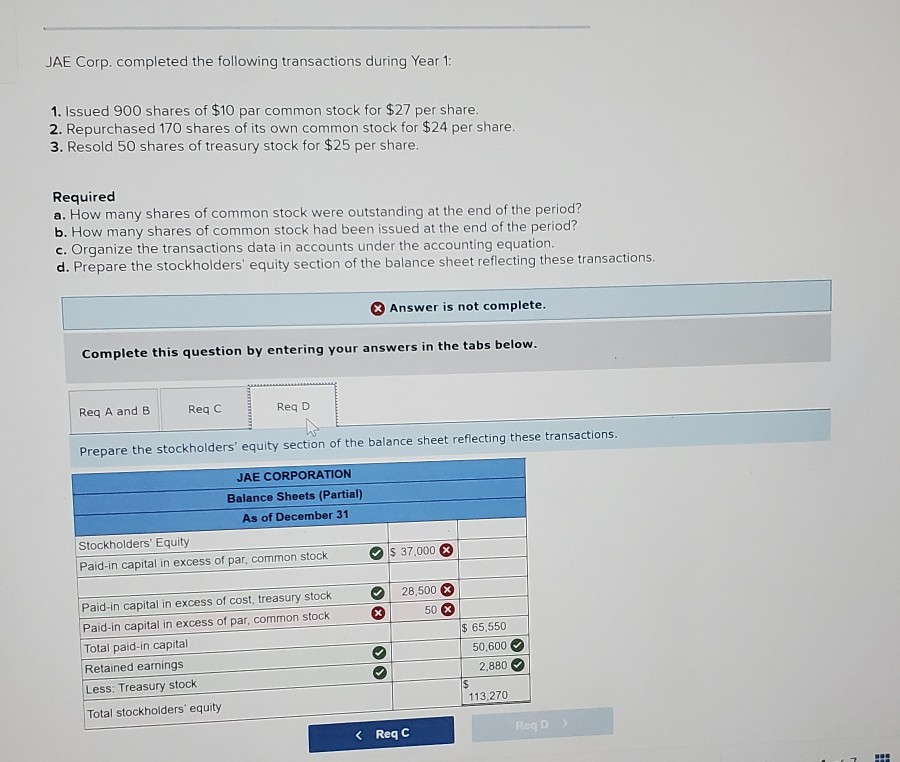 Cash Flows column, indicate whether the item is an operating activity (OA),