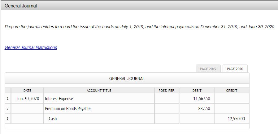of 10% bonds on July 1, 2019, for $260,122.33. The bonds were