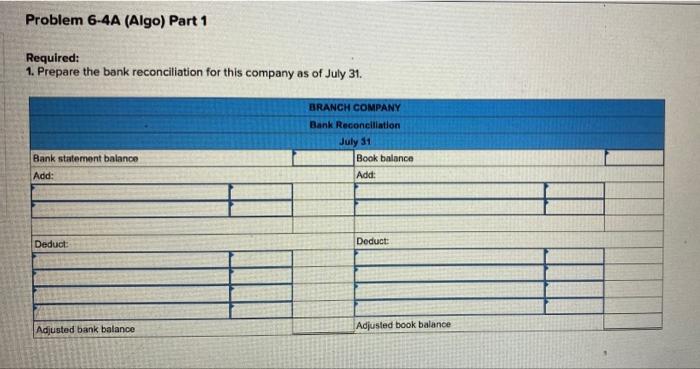 Preparing a bank reconciliation and recording entries LO P3 [The following information