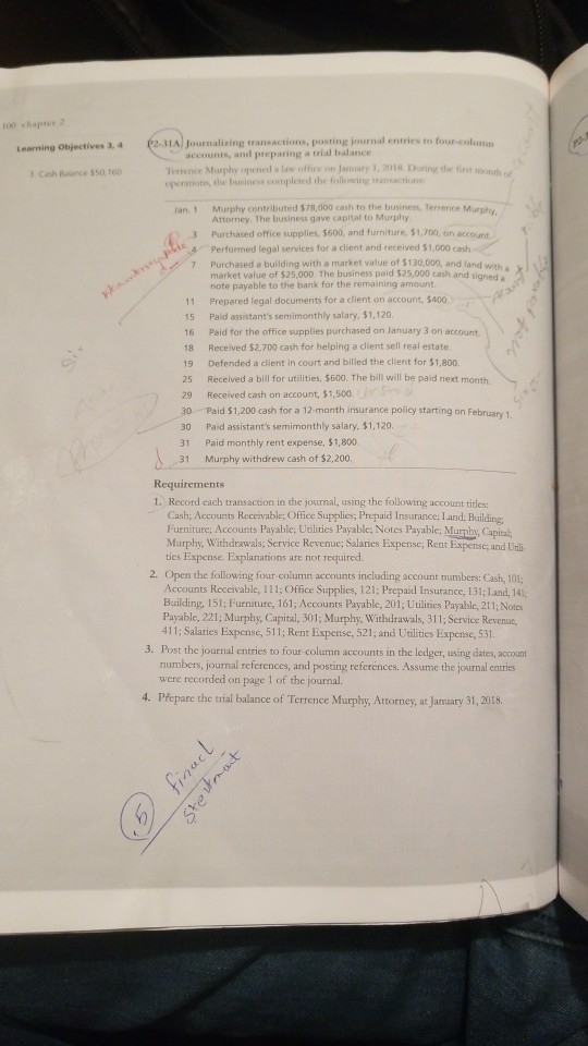  too chspter 2 Learning Objectives 3, 4 2-A Journalizing transactions, posting