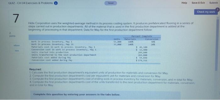  QUIE-CH 04 Exercises & Problems Seved Help Suve & Exit Submit