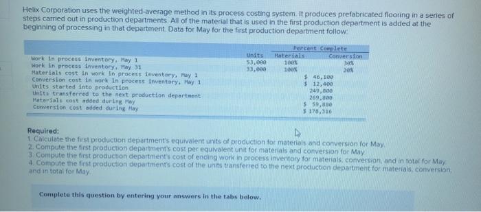 its process costing system. It produces prefabricated flooring in a series of