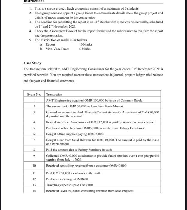  Instructions 1. This is a group project. Each group may consist