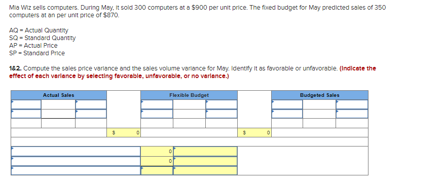  Mia Wiz sells computers. During May, It sold 300 computers at