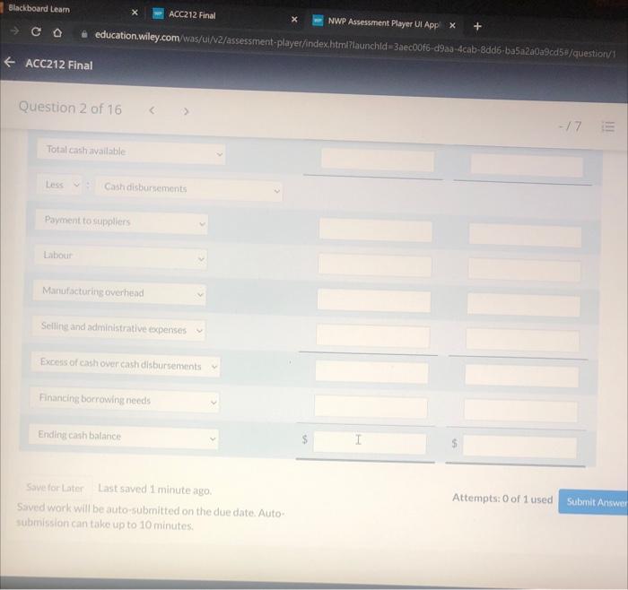 Nadia has budgeted the following for the first two months of the