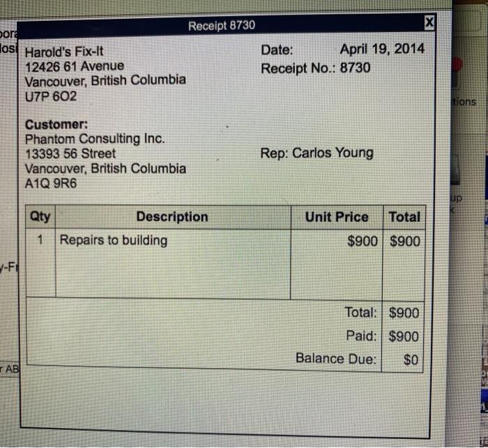 George's Diner Receipt 5881 Inter-Omo Momo 1 Doce 3375 Invoice 5376 Customer