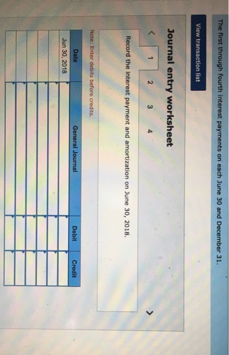 of $92,000 and semiannual in erest payments. (0) 12/31/2017 (1) 6/30/2018 (2)