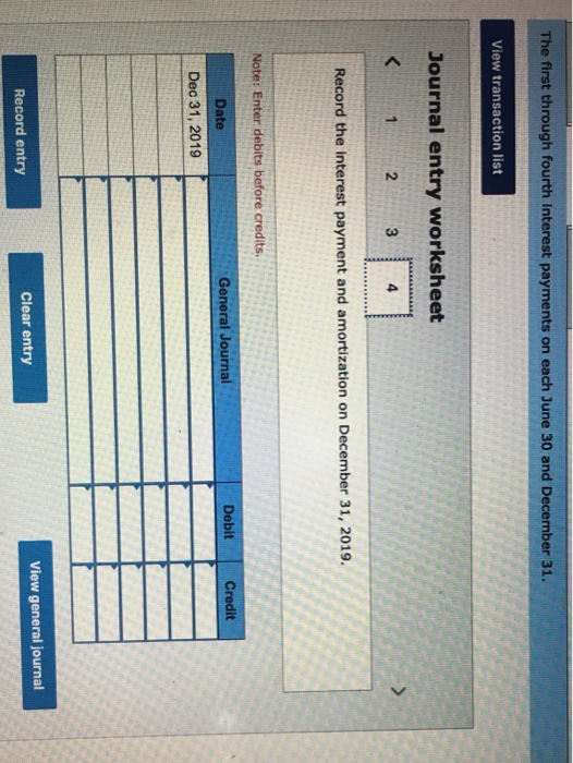 for the following Required: (a) The issuance of bonds on December 31,