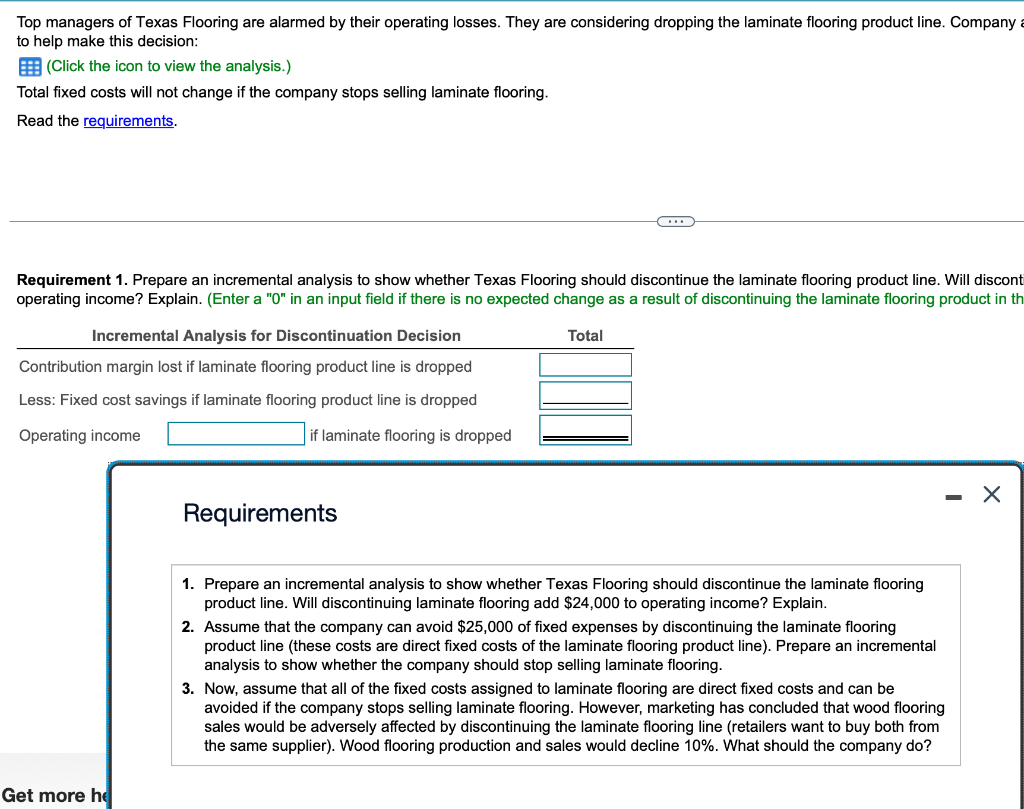  Please help me solve requirements 1-3. Really need the help! Top