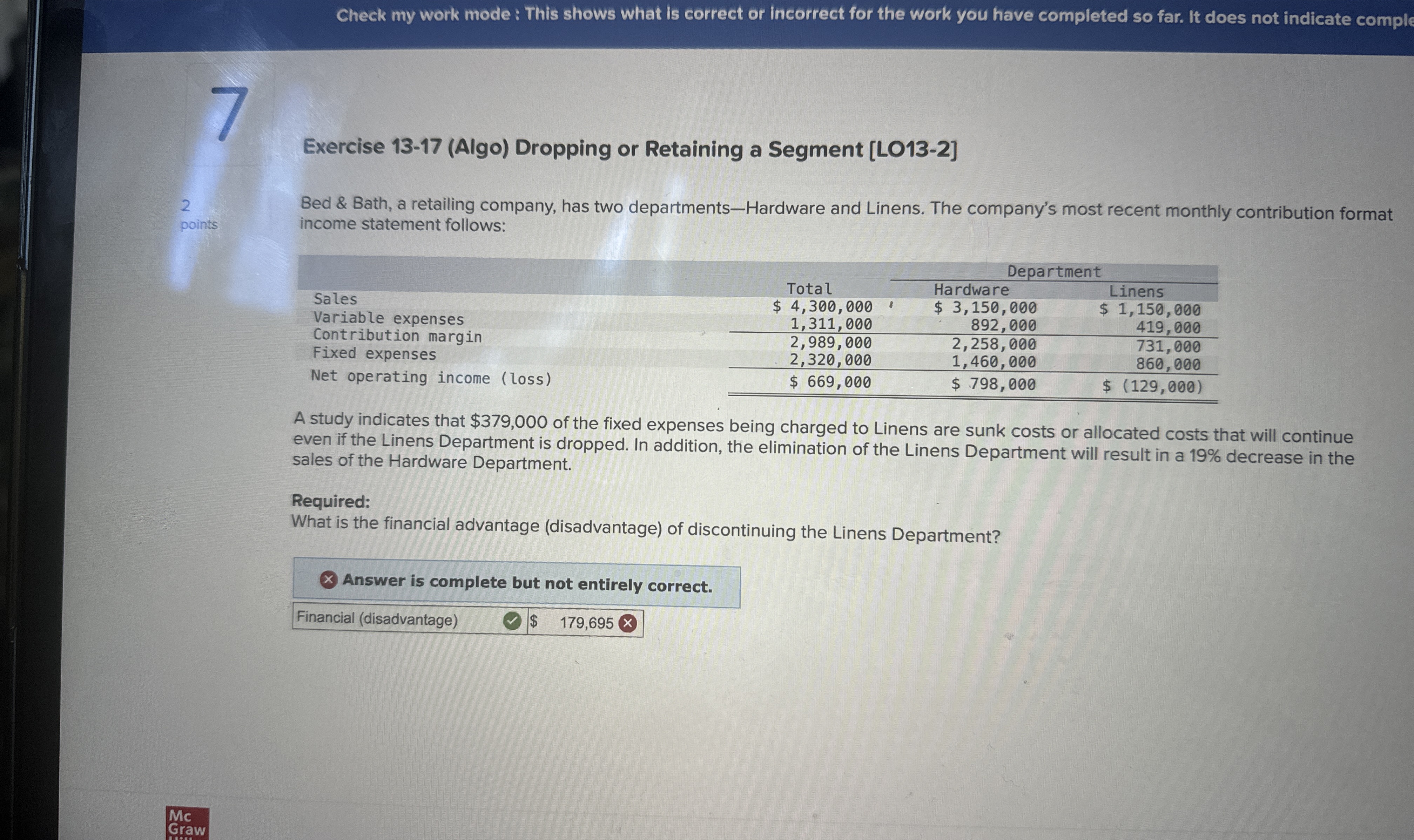  Check my work mode : This shows what is correct or