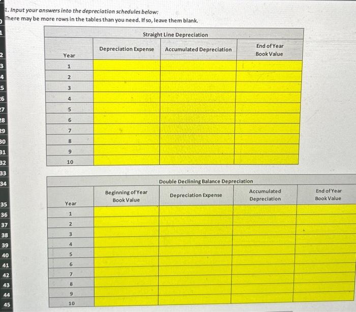 below: There may be more rows in the tables than you need.