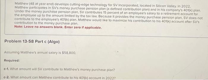 plan (a defined contribution plan) and in his company's 401(K) plan. Under