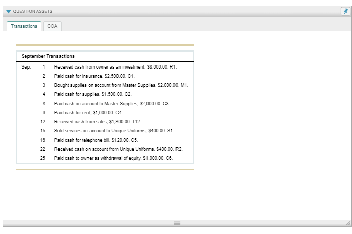 PLEASE ANSWER WITH THE SAME FORMAT AS SHOWN ABOVE QUESTION ASSETS