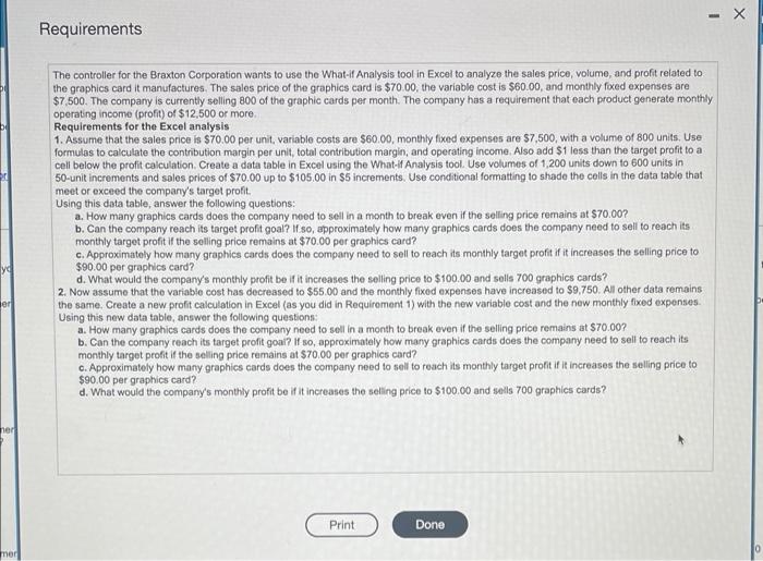 with it A 1 Sales price per unit 2 3 Less: Variable