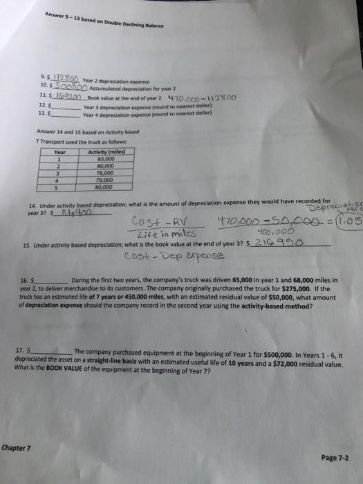  Answer 9-13 based on Double Declining balance 9.$_112800. Year 2 depreciation