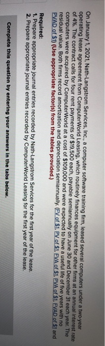  On January 1, 2021, Nath-Langstrom Services, Inc., a computer software training