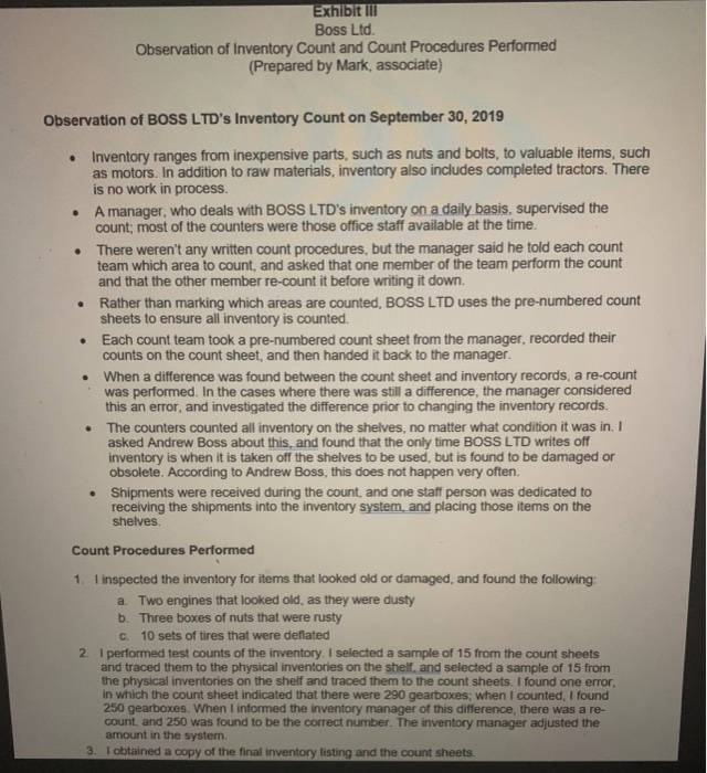 is the controller. BOSS LTD recently won a bid from a large