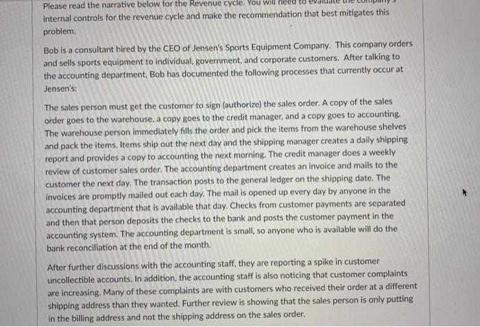 I need help identifying the 5 internal control problems that are specific