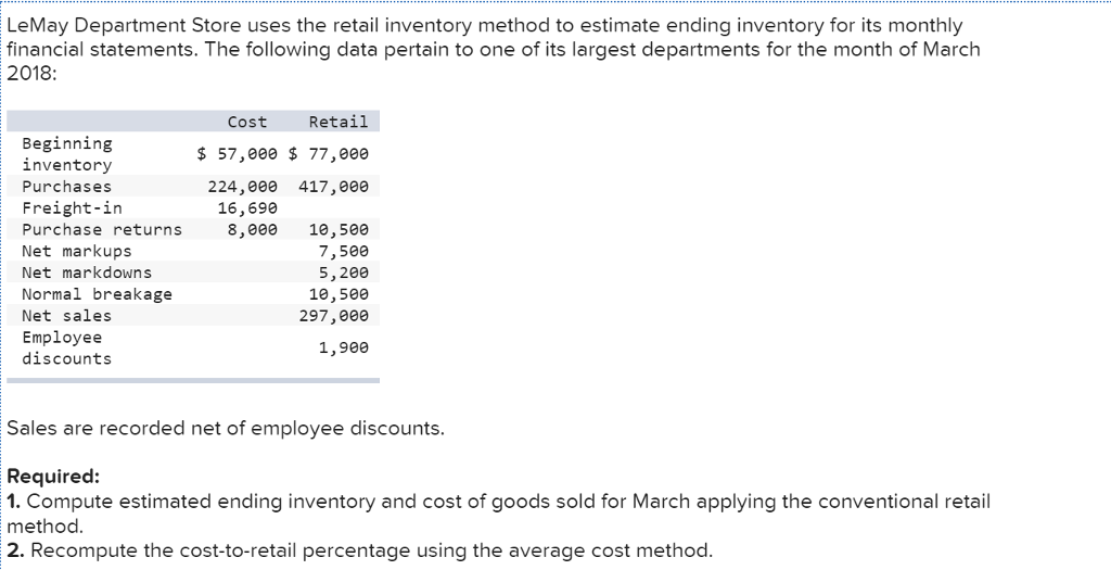 For question#2,Recompute the cost-to-retail percentage using the average cost method. (Round