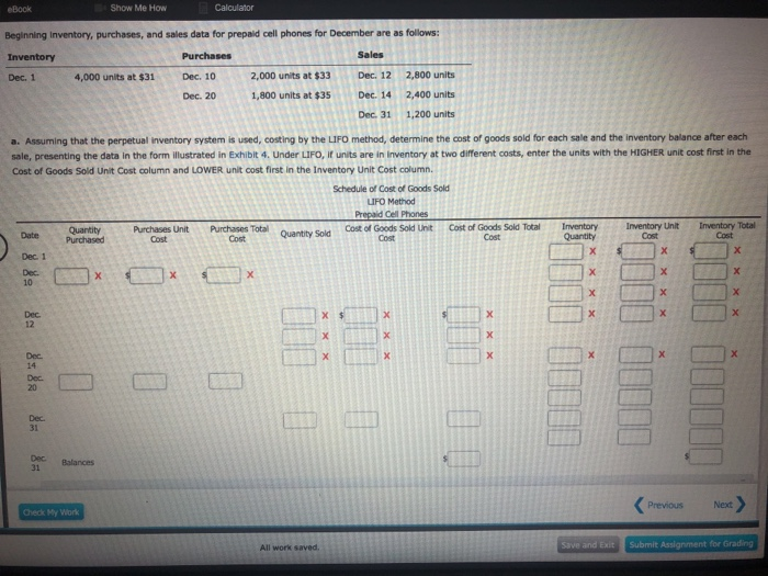  Show Me How Beginning Inventory, purchases, and sales data for prepaid