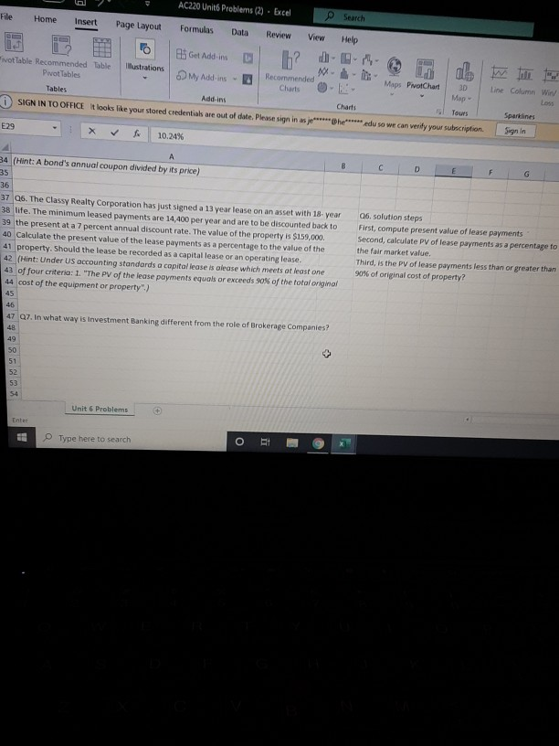 Home Insert Page Layout AC220 Unit Problems (2) - Excel Formulas