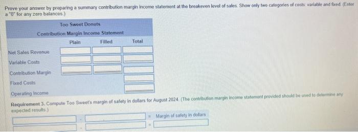 sots for 5 f.00, with lotal varsable cost of $2.80 per dozen