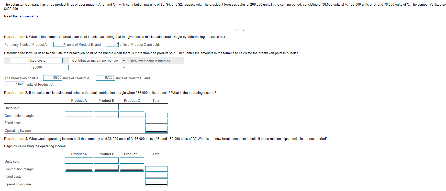 I really need help with Requirement 2 and 3. I have posted