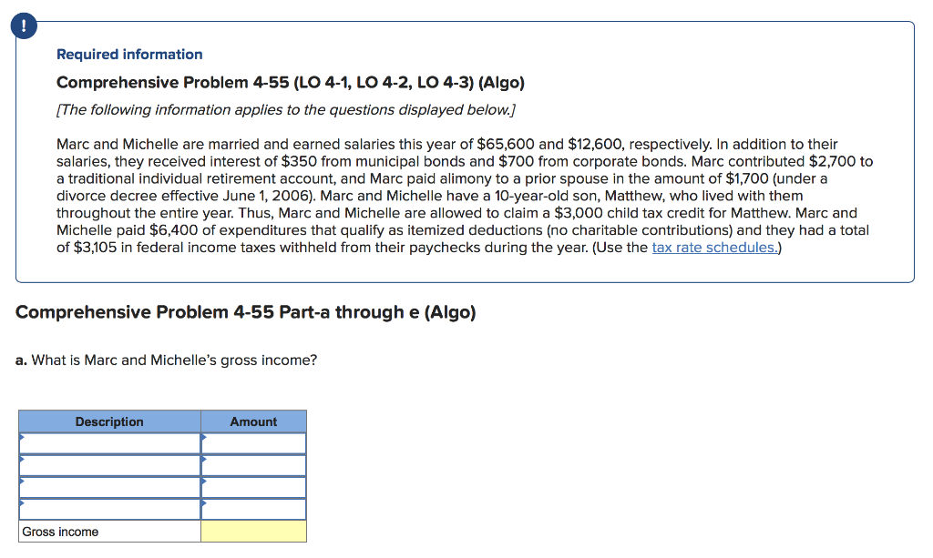  ! Required information Comprehensive Problem 4-55 (LO 4-1, LO 4-2, LO