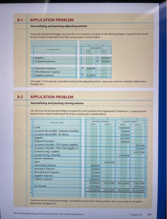  plz help answer Application 8-1 and 8-2 thank you ) 8-1