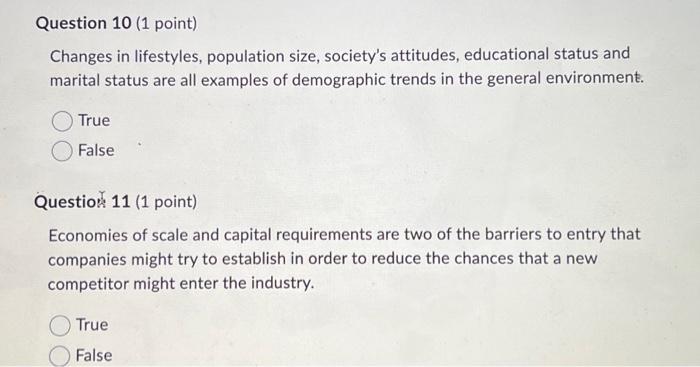 Please answer both Question 10 (1 point) Changes in lifestyles, population size,