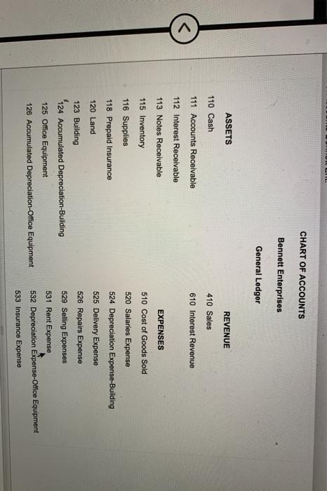 Industries for merchandise inventory Required: A. Journalize Bennett Enterprises entries to record