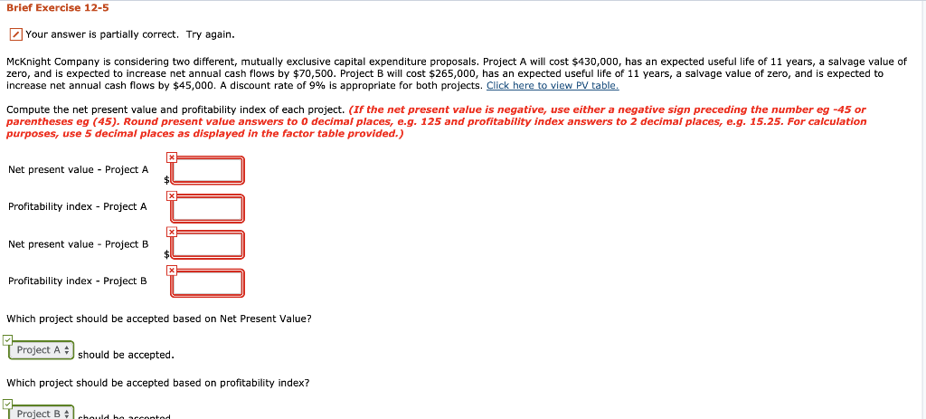  Brief Exercise 12-5 Your answer is partially correct. Try again. McKnight