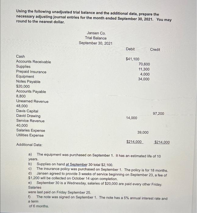 adjusting journal entries. do it in excel. answer correctly otherwise thumbs down!