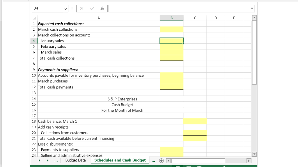 for cash collections and Payments to suppliers. Use the information included in