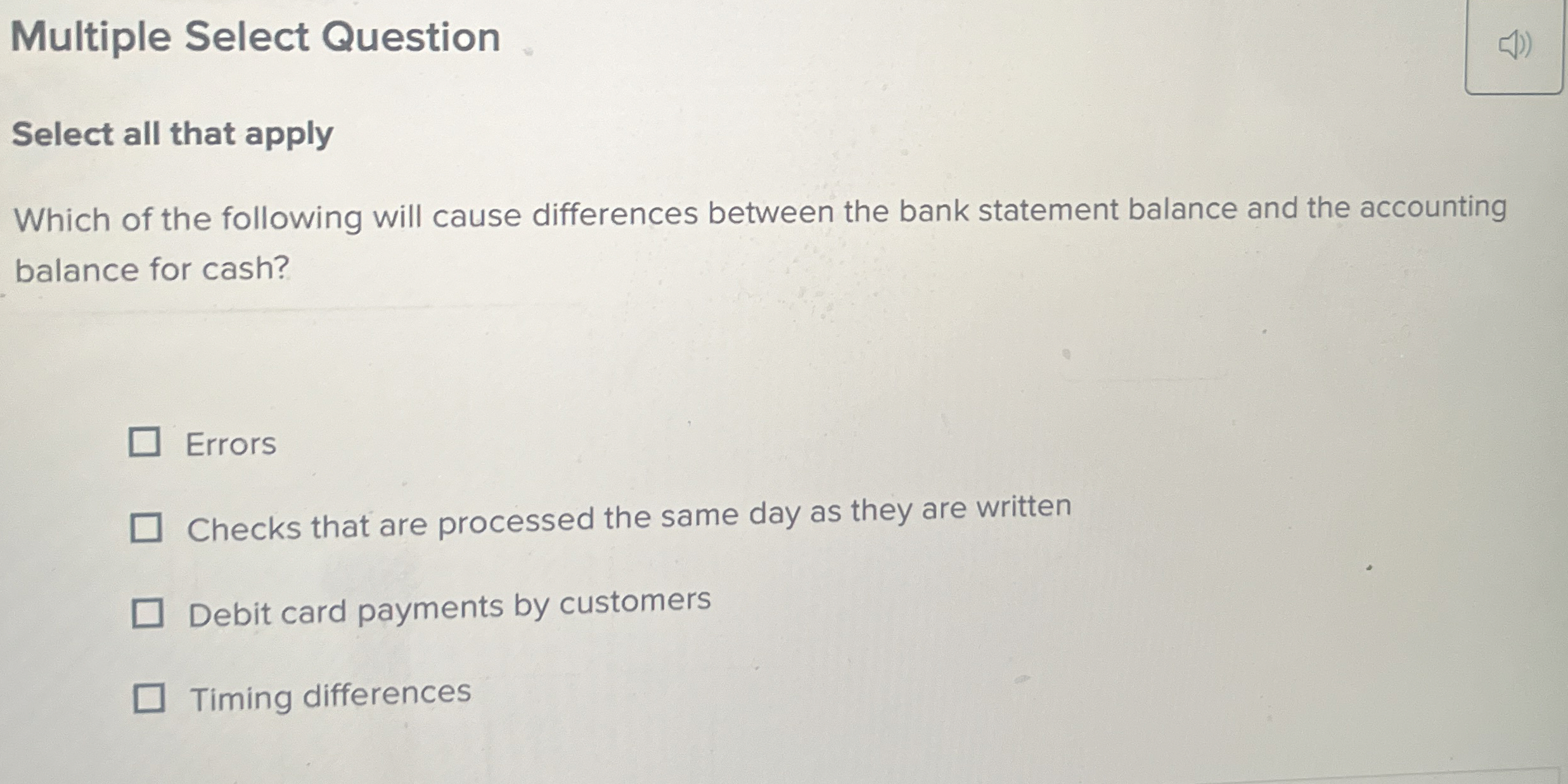  Multiple Select Question Select all that apply Which of the following
