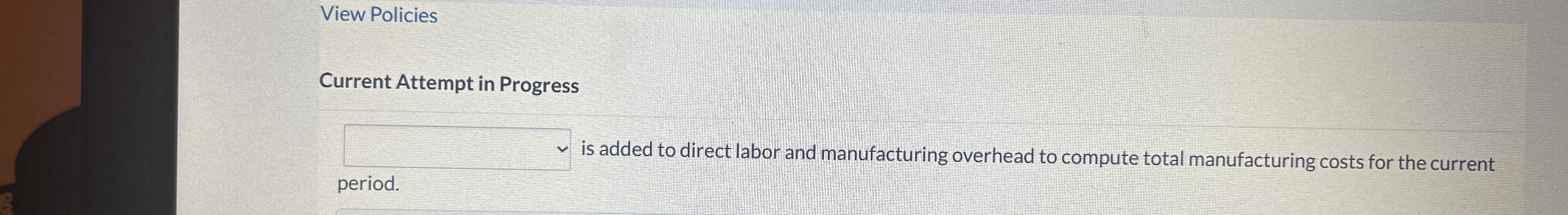  View Policies Current Attempt in Progress is added to direct labor