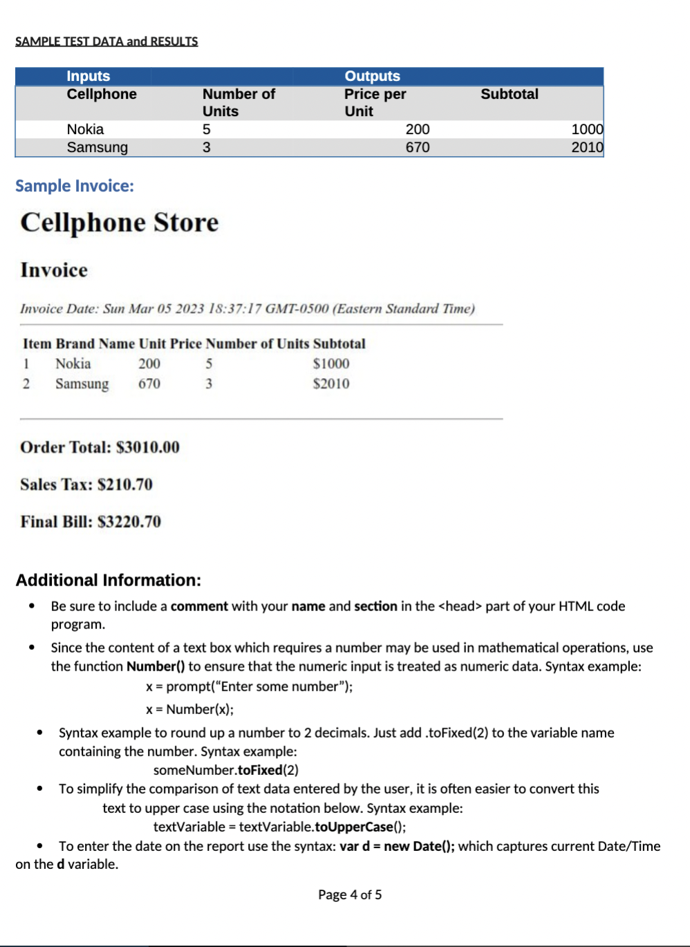 needs a program to process orders and generate invoices. The store sells
