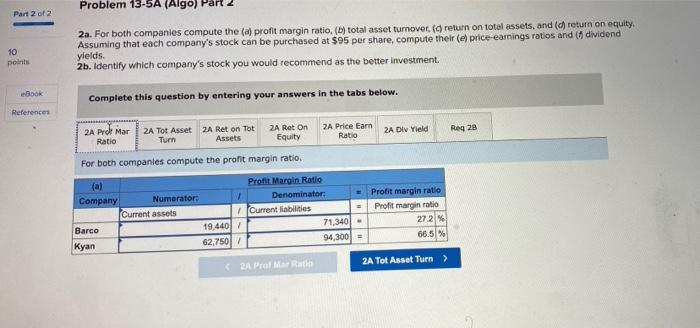 applies to the questions displayed below) Summary information from the financial statements