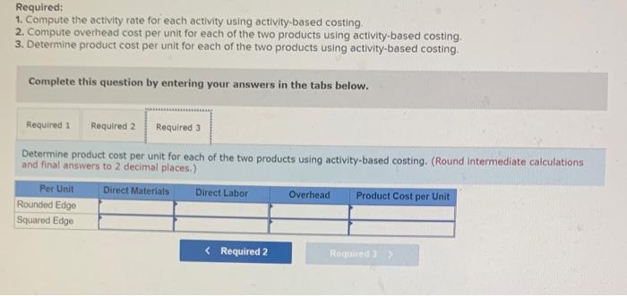 reports the following cost data. Northwest's controller wants to apply activity-based costing