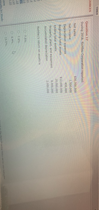 Net Income Depreciation expense Beginning total assets Ending total assets Property, plant,