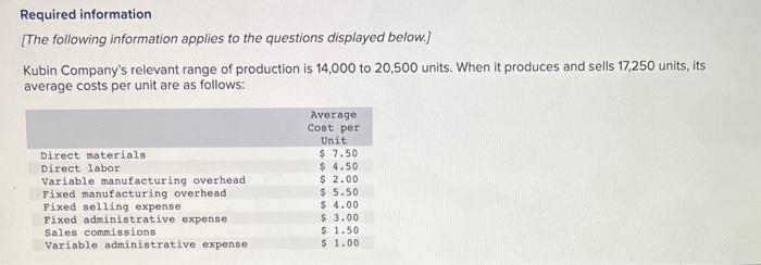 fill in the chart using info provided Required information [The following information