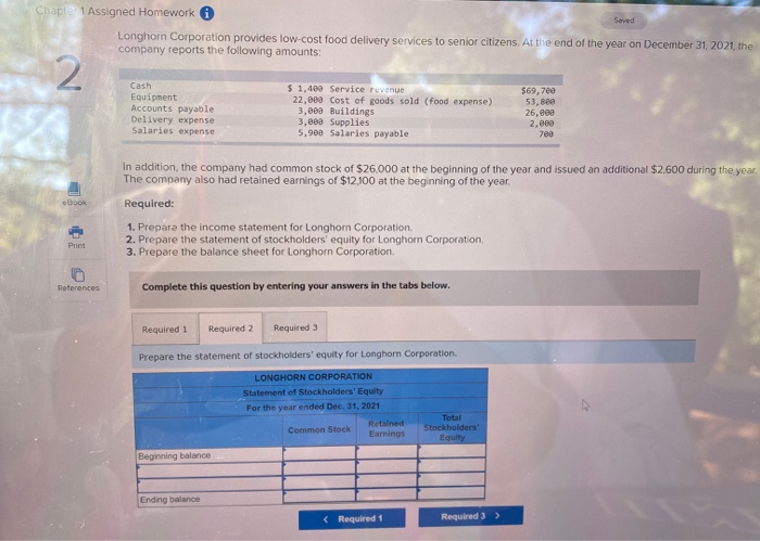 provides low-cost food delivery services to senior citizens. At the end of