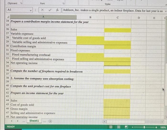 - 11 Paste BIU Variable and Absorption Costing - Excel ? a
